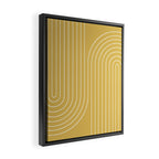 Minimal Line Curvature LXXIII Sunshine Yellow Mid Century Modern Arch Abstract Framed Canvas Print Gallery Image 2