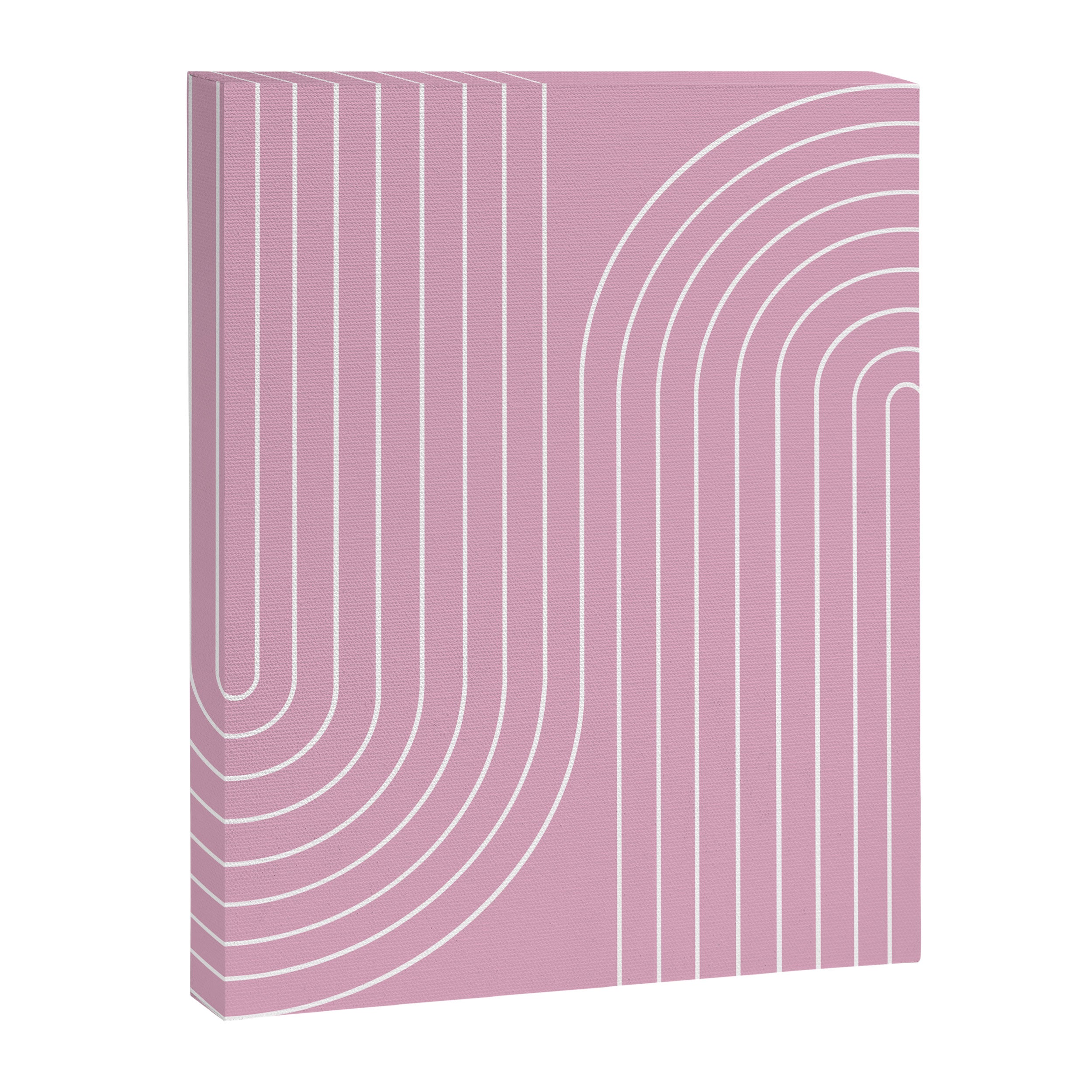 Minimal Line Curvature LXXVI Blush Pink Mid Century Modern Arch Abstract Canvas Print Gallery Image 6