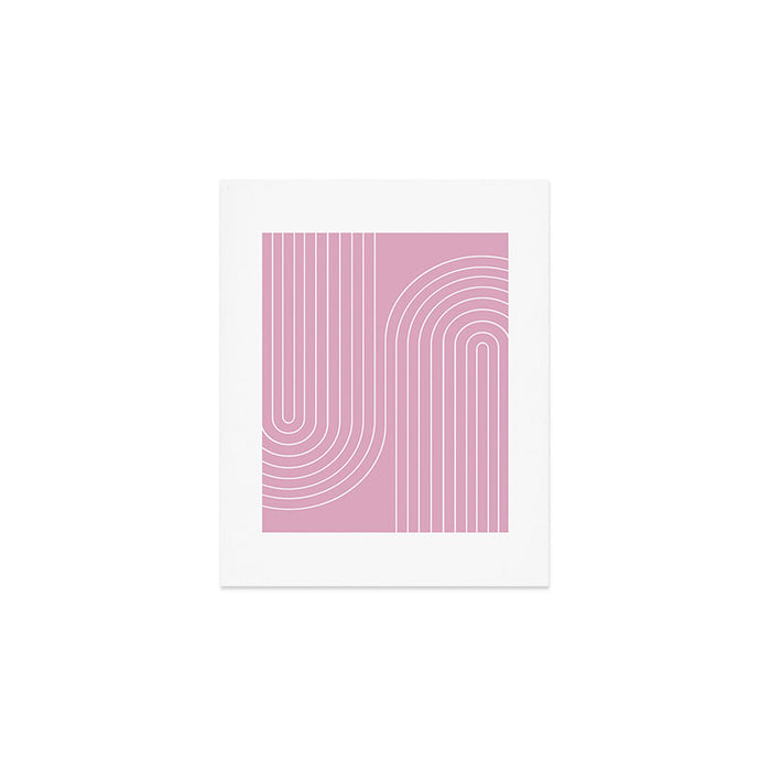 Minimal Line Curvature LXXVI Blush Pink Mid Century Modern Arch Abstract Art Print Gallery Image 1