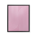 Minimal Line Curvature LXXVI Blush Pink Mid Century Modern Arch Abstract Framed Canvas Print Gallery Image 6