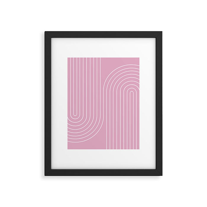 Minimal Line Curvature LXXVI Blush Pink Mid Century Modern Arch Abstract Framed Art Print Gallery Image 1