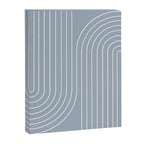 Minimal Line Curvature LXXVII Natural Blue Mid Century Modern Arch Abstract Canvas Print Gallery Image 6