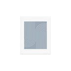 Minimal Line Curvature LXXVII Natural Blue Mid Century Modern Arch Abstract Art Print Gallery Image 1