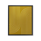 Minimal Line Curvature LXXVIII Golden Chartreuse Mid Century Modern Arch Abstract Framed Canvas Print Gallery Image 6