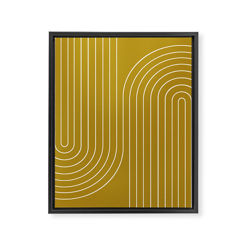 Minimal Line Curvature LXXVIII Golden Chartreuse Mid Century Modern Arch Abstract Framed Canvas Print Gallery Image 6