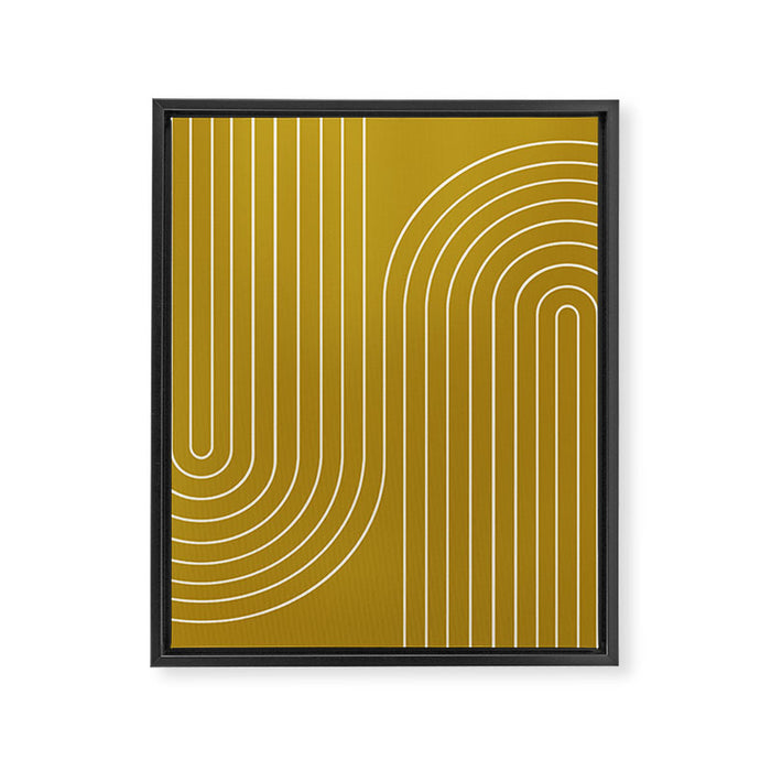 Minimal Line Curvature LXXVIII Golden Chartreuse Mid Century Modern Arch Abstract Framed Canvas Print Gallery Image 1