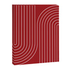 Minimal Line Curvature LXXX Ruby Red Mid Century Modern Arch Abstract Canvas Print Gallery Image 6