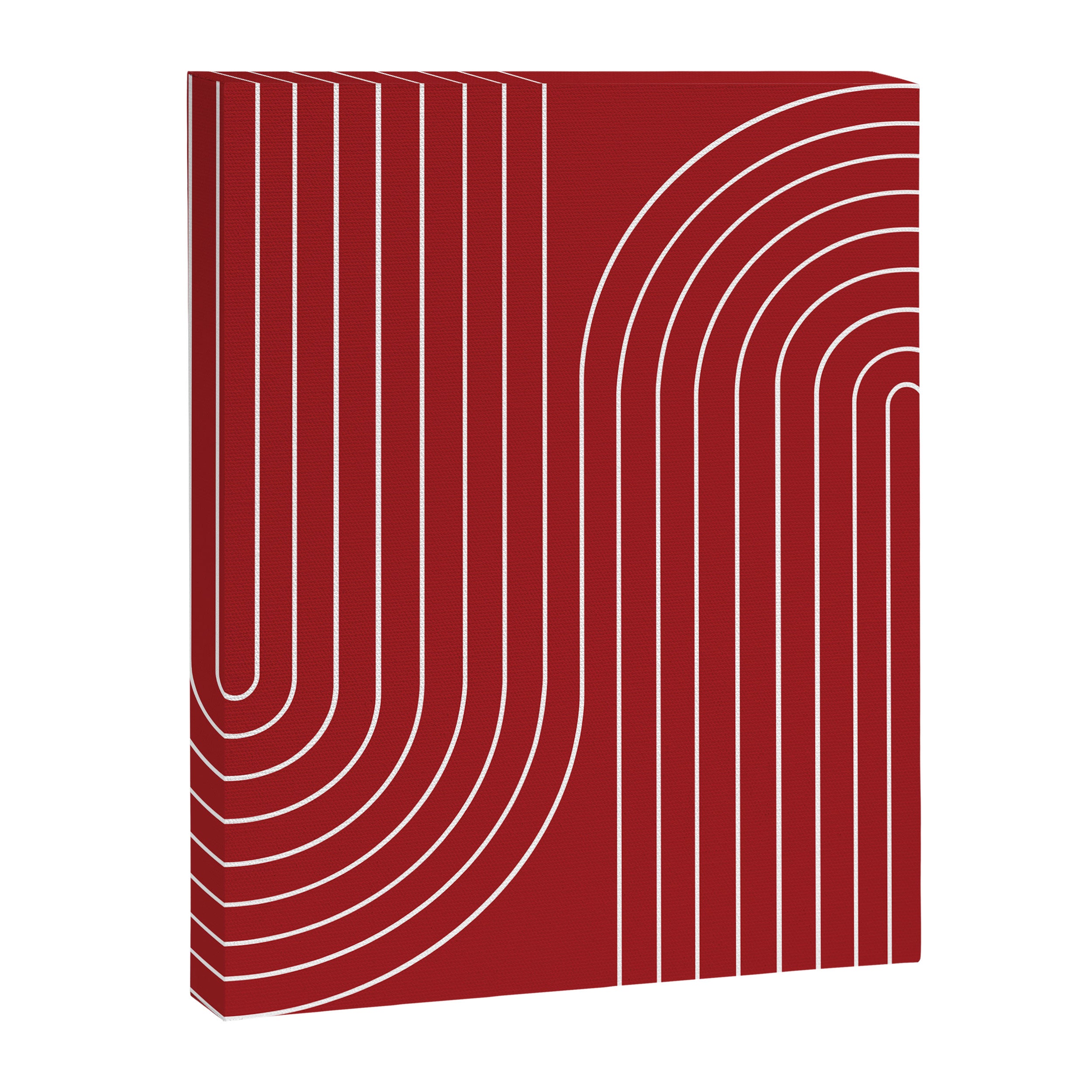 Minimal Line Curvature LXXX Ruby Red Mid Century Modern Arch Abstract Canvas Print Gallery Image 6