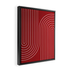 Minimal Line Curvature LXXX Ruby Red Mid Century Modern Arch Abstract Framed Canvas Print Gallery Image 2