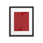 Minimal Line Curvature LXXX Ruby Red Mid Century Modern Arch Abstract Framed Art Print Gallery Image 5