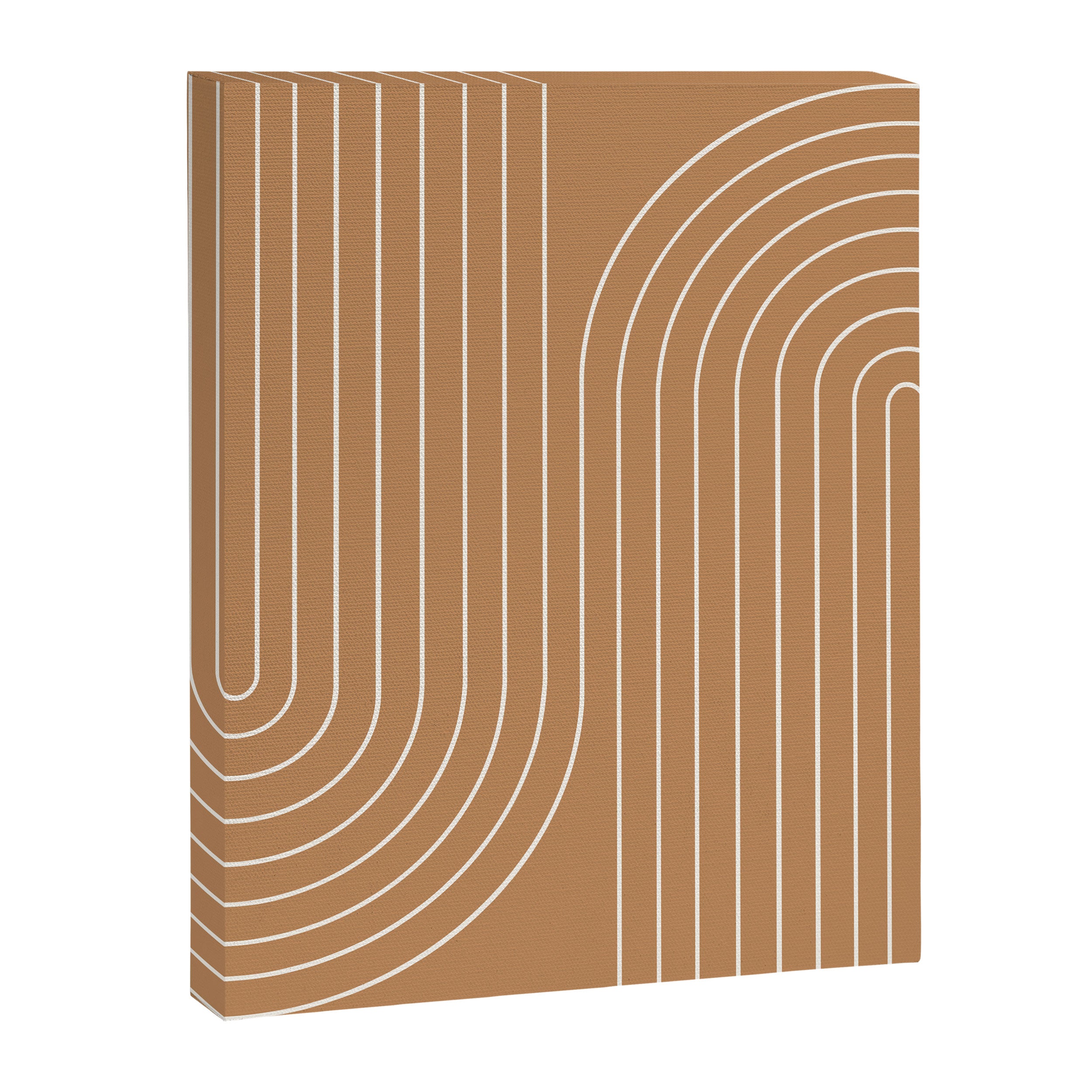 Minimal Line Curvature LXXXI Peach Orange Mid Century Modern Arch Abstract Canvas Print Gallery Image 6