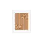 Minimal Line Curvature LXXXI Peach Orange Mid Century Modern Arch Abstract Art Print Gallery Image 1