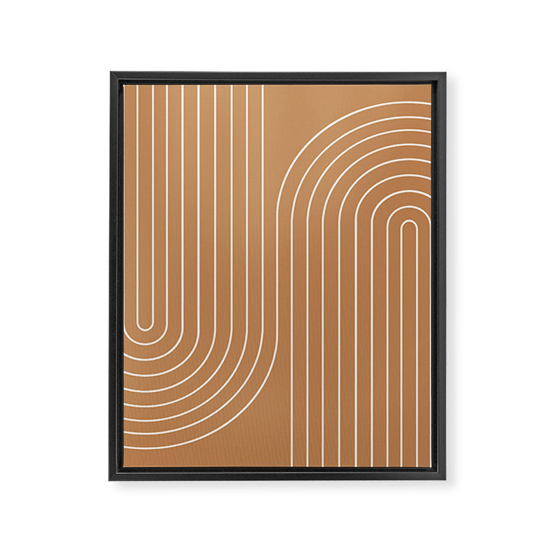 Minimal Line Curvature LXXXI Peach Orange Mid Century Modern Arch Abstract Framed Canvas Print Gallery Image 6