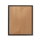 Minimal Line Curvature LXXXI Peach Orange Mid Century Modern Arch Abstract Framed Canvas Print Gallery Image 6