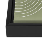 Minimal Line Curvature LXXXII Earthy Sage Green Mid Century Modern Arch Abstract Framed Canvas Print Gallery Image 3