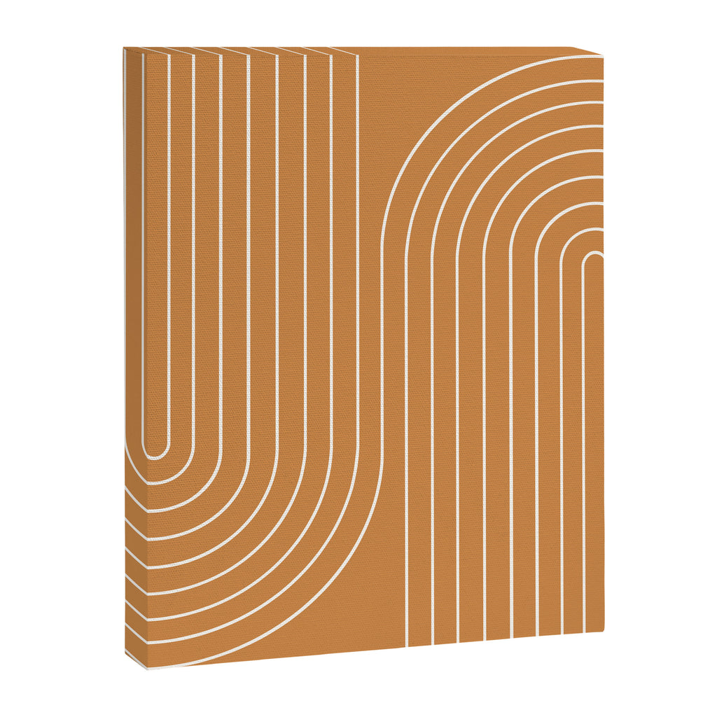 Minimal Line Curvature LXXXIII 70s Orange Mid Century Modern Arch Abstract Canvas Print Gallery Image 6