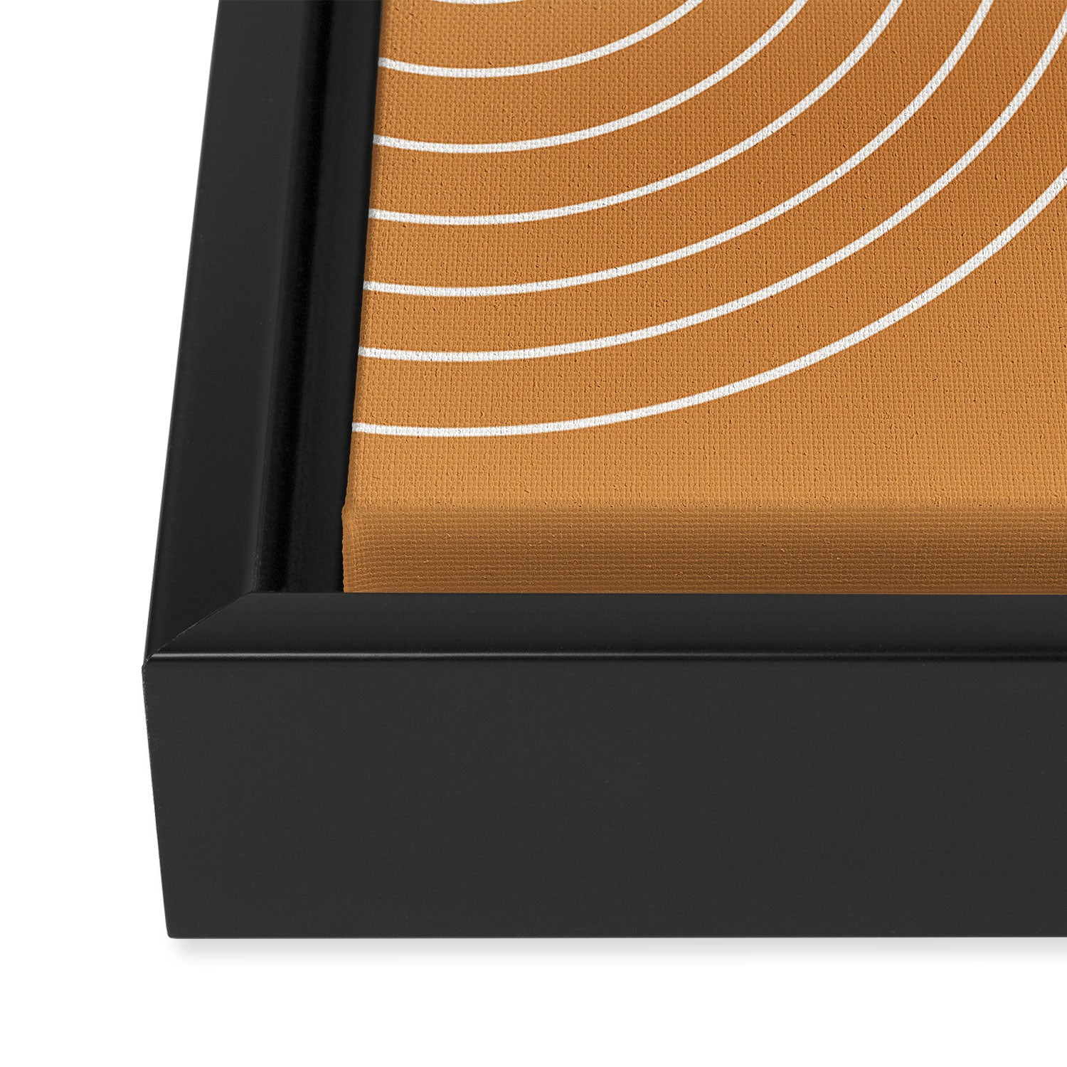 Minimal Line Curvature LXXXIII 70s Orange Mid Century Modern Arch Abstract Framed Canvas Print Gallery Image 3