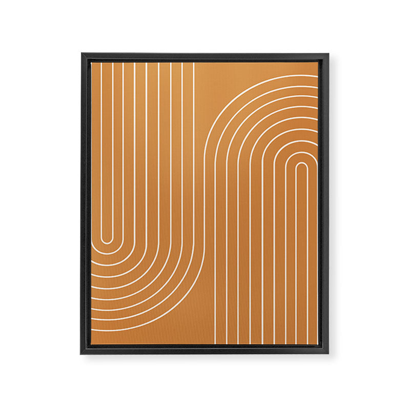 Minimal Line Curvature LXXXIII 70s Orange Mid Century Modern Arch Abstract Framed Canvas Print Gallery Image 6