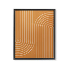 Minimal Line Curvature LXXXIII 70s Orange Mid Century Modern Arch Abstract Framed Canvas Print Gallery Image 6