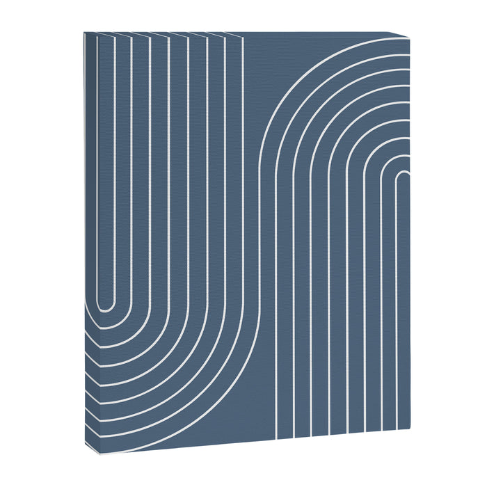 Minimal Line Curvature LXXXIV Nautical Blue Mid Century Modern Arch Abstract Canvas Print Gallery Image 1