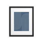 Minimal Line Curvature LXXXIV Nautical Blue Mid Century Modern Arch Abstract Framed Art Print Gallery Image 5