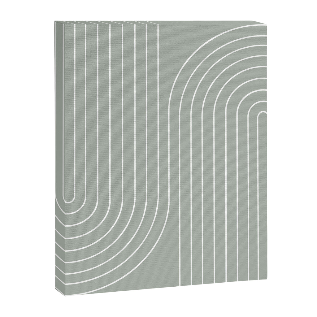 Minimal Line Curvature LXXXIX Pastel Sage Green Mid Century Modern Arch Abstract Canvas Print Gallery Image 6