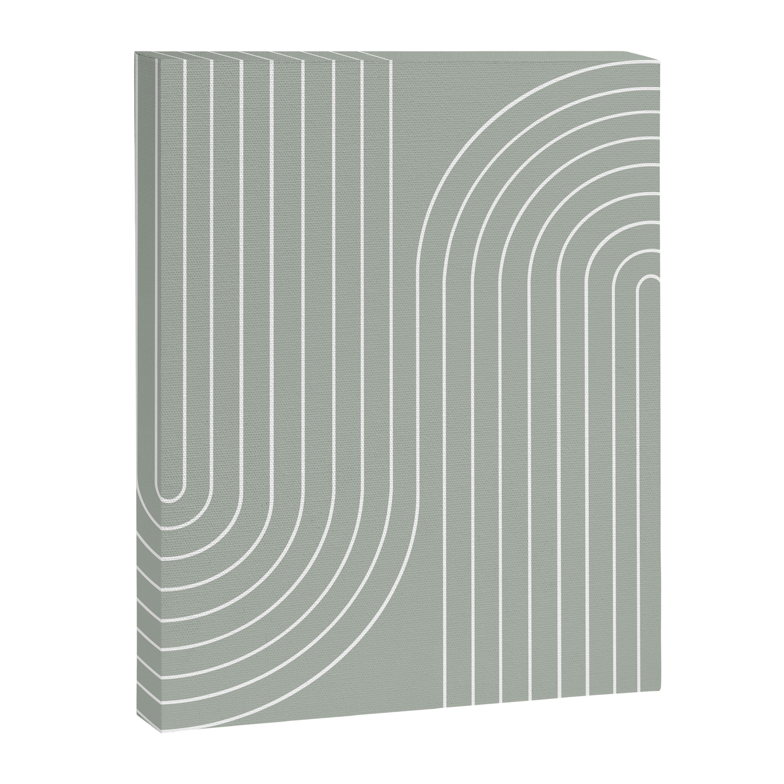 Minimal Line Curvature LXXXIX Pastel Sage Green Mid Century Modern Arch Abstract Canvas Print Gallery Image 6