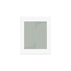 Minimal Line Curvature LXXXIX Pastel Sage Green Mid Century Modern Arch Abstract Art Print Gallery Image 1
