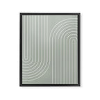 Minimal Line Curvature LXXXIX Pastel Sage Green Mid Century Modern Arch Abstract Framed Canvas Print Gallery Image 6