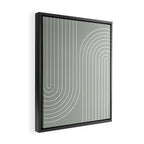 Minimal Line Curvature LXXXIX Pastel Sage Green Mid Century Modern Arch Abstract Framed Canvas Print Gallery Image 2