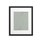 Minimal Line Curvature LXXXIX Pastel Sage Green Mid Century Modern Arch Abstract Framed Art Print Gallery Image 5