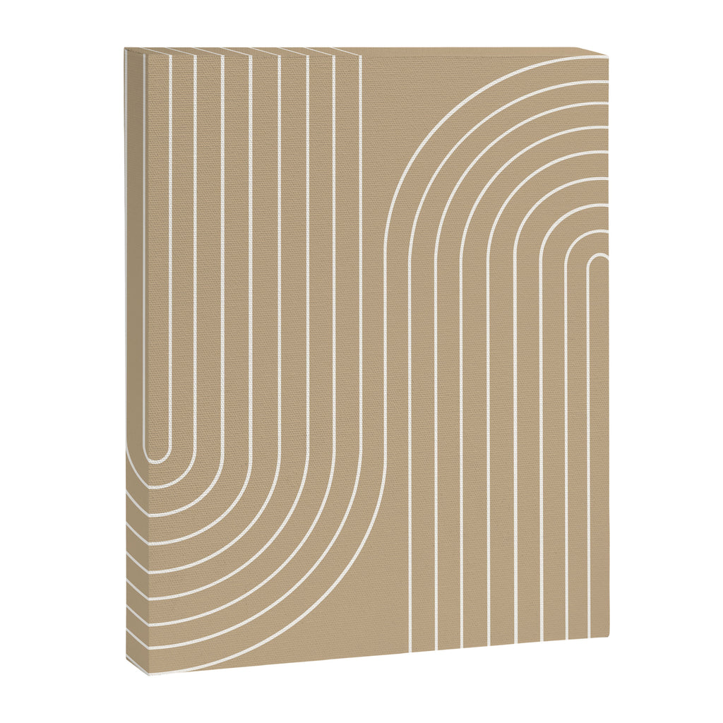 Minimal Line Curvature LXXXV Neutral Tan Mid Century Modern Arch Abstract Canvas Print Gallery Image 6