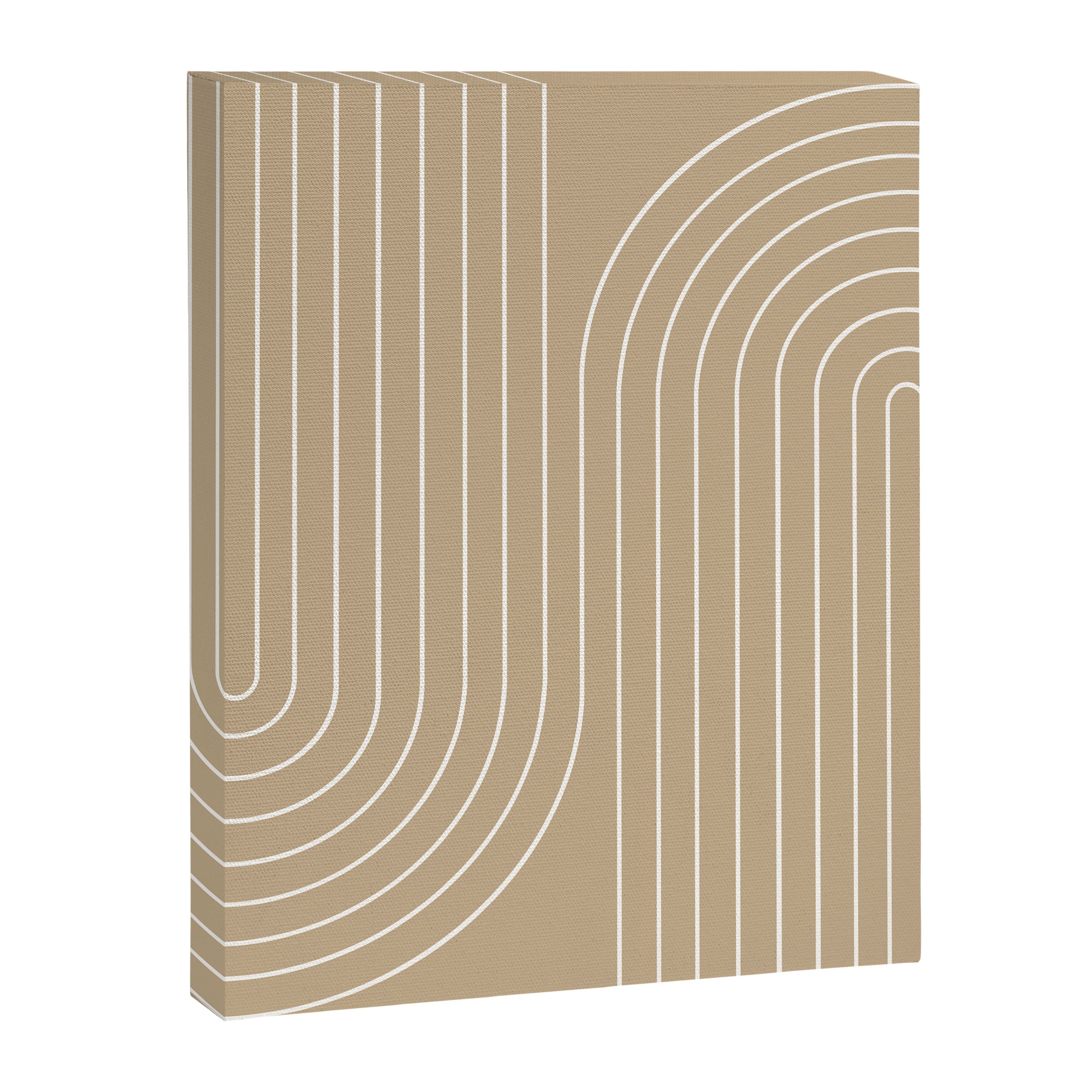 Minimal Line Curvature LXXXV Neutral Tan Mid Century Modern Arch Abstract Canvas Print Gallery Image 6