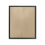 Minimal Line Curvature LXXXV Neutral Tan Mid Century Modern Arch Abstract Framed Canvas Print Gallery Image 6