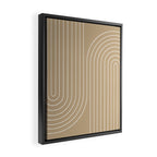 Minimal Line Curvature LXXXV Neutral Tan Mid Century Modern Arch Abstract Framed Canvas Print Gallery Image 2