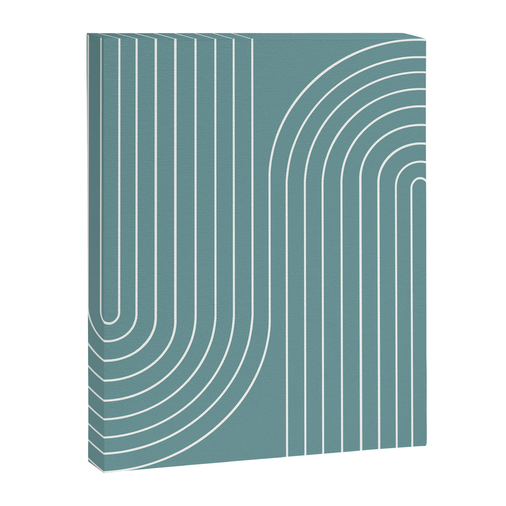 Minimal Line Curvature LXXXVI Beachy Teal Mid Century Modern Arch Abstract Canvas Print Gallery Image 6