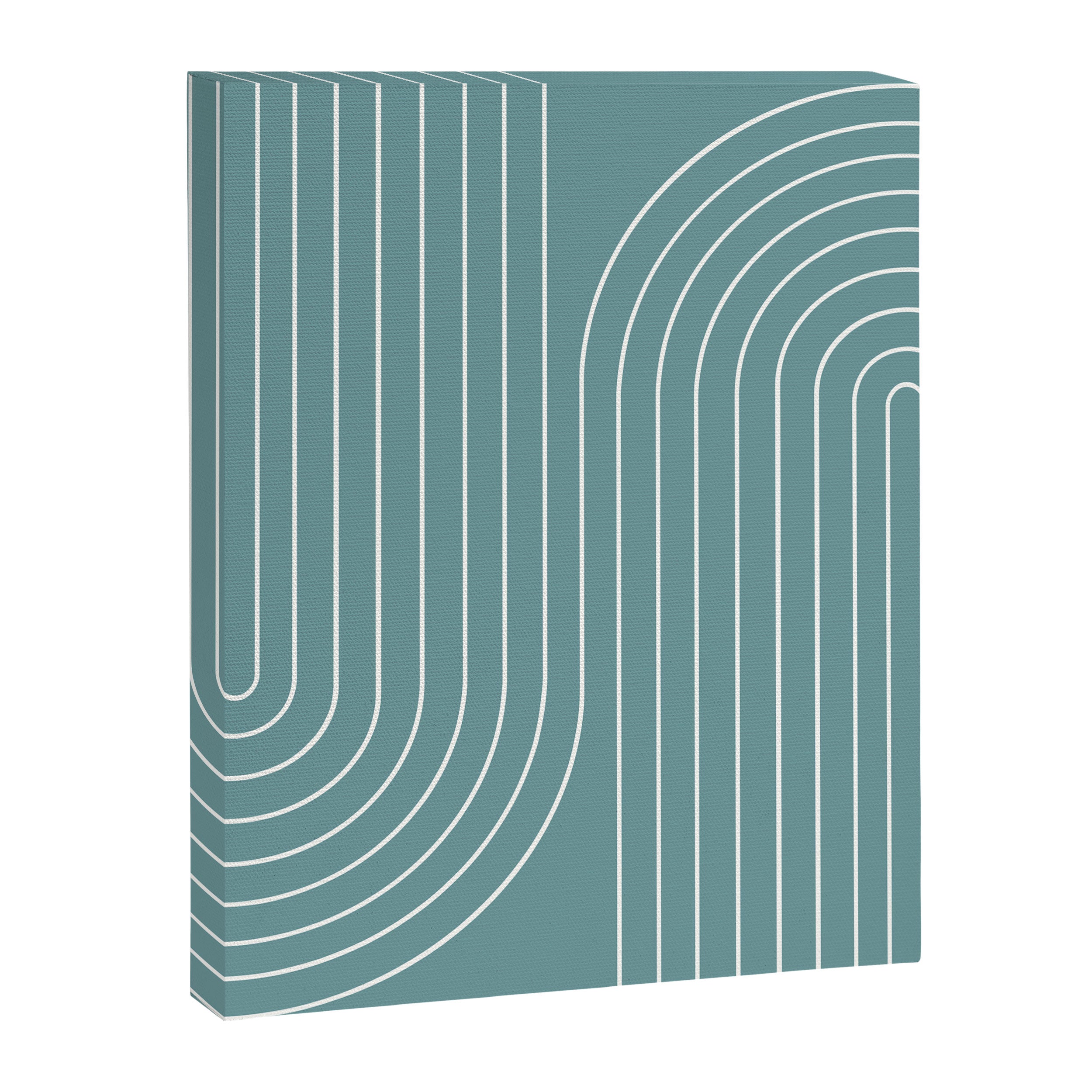 Minimal Line Curvature LXXXVI Beachy Teal Mid Century Modern Arch Abstract Canvas Print Gallery Image 6