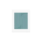 Minimal Line Curvature LXXXVI Beachy Teal Mid Century Modern Arch Abstract Art Print Gallery Image 1
