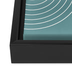 Minimal Line Curvature LXXXVI Beachy Teal Mid Century Modern Arch Abstract Framed Canvas Print Gallery Image 3