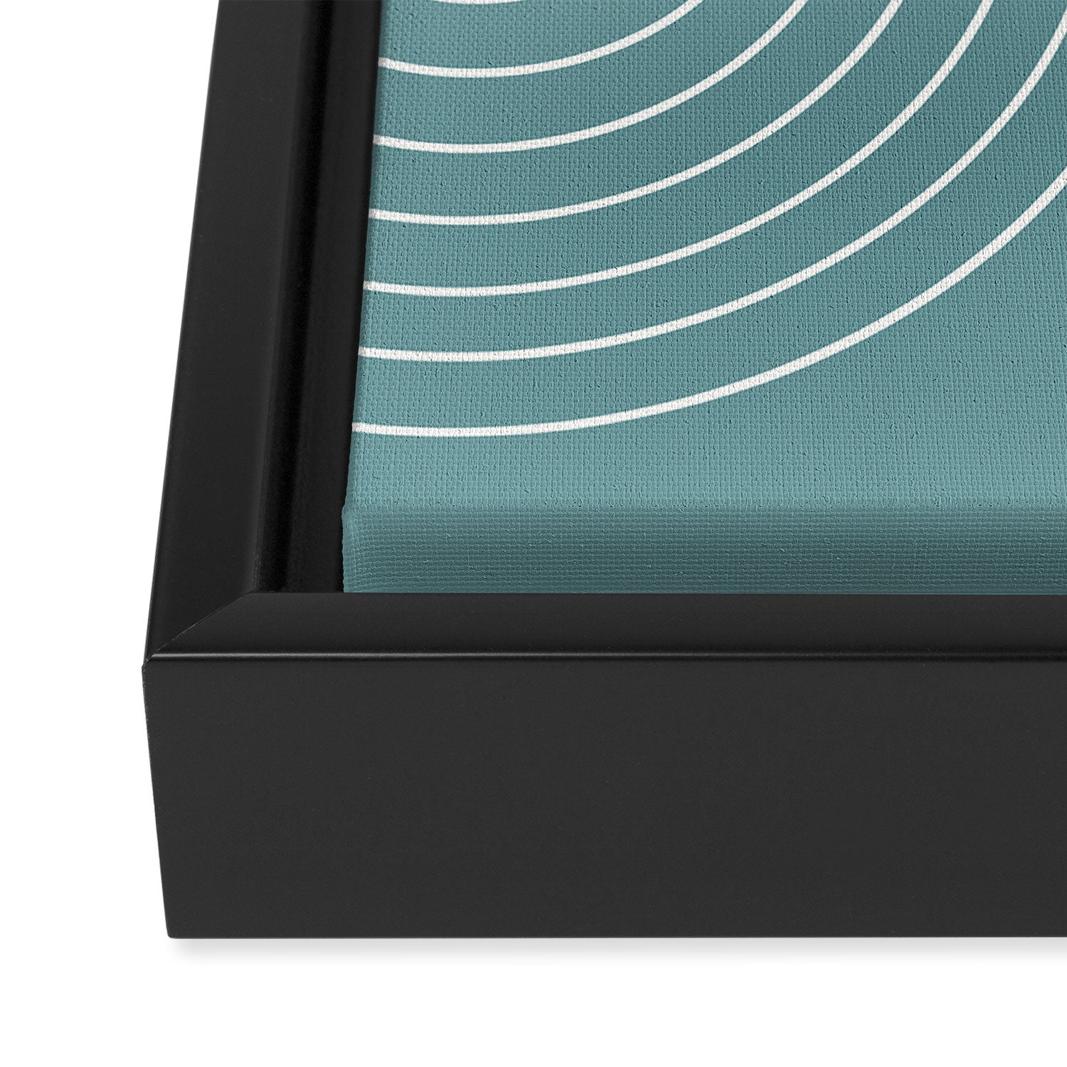 Minimal Line Curvature LXXXVI Beachy Teal Mid Century Modern Arch Abstract Framed Canvas Print Gallery Image 3