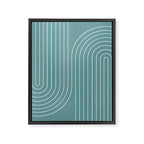 Minimal Line Curvature LXXXVI Beachy Teal Mid Century Modern Arch Abstract Framed Canvas Print Gallery Image 6