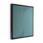Minimal Line Curvature LXXXVI Beachy Teal Mid Century Modern Arch Abstract Framed Canvas Print Gallery Image 2