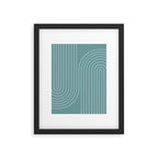 Minimal Line Curvature LXXXVI Beachy Teal Mid Century Modern Arch Abstract Framed Art Print Gallery Image 5