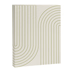 Minimal Line Curvature LXXXVII Creme & Green Mid Century Modern Arch Abstract Canvas Print Gallery Image 6