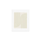 Minimal Line Curvature LXXXVII Creme & Green Mid Century Modern Arch Abstract Art Print Gallery Image 1