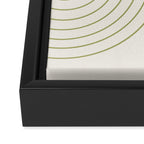 Minimal Line Curvature LXXXVII Creme & Green Mid Century Modern Arch Abstract Framed Canvas Print Gallery Image 3