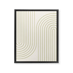 Minimal Line Curvature LXXXVII Creme & Green Mid Century Modern Arch Abstract Framed Canvas Print Gallery Image 6