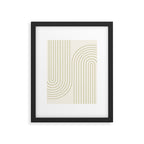 Minimal Line Curvature LXXXVII Creme & Green Mid Century Modern Arch Abstract Framed Art Print Gallery Image 4