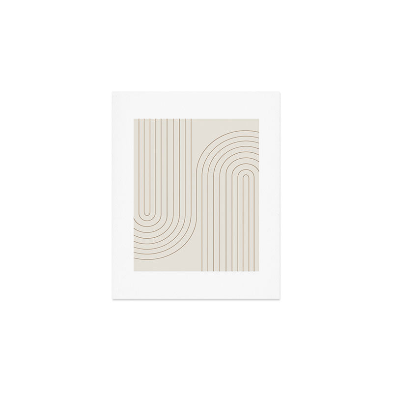 Minimal Line Curvature V Natural Neutral Mid Century Modern Arch Abstract Art Print Gallery Image 1