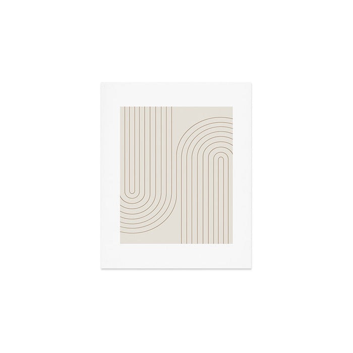 Minimal Line Curvature V Natural Neutral Mid Century Modern Arch Abstract Art Print Gallery Image 1